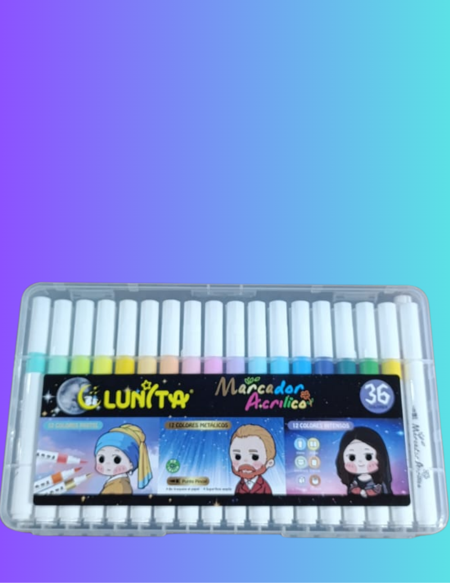 Acrilicos combinados 36 pz